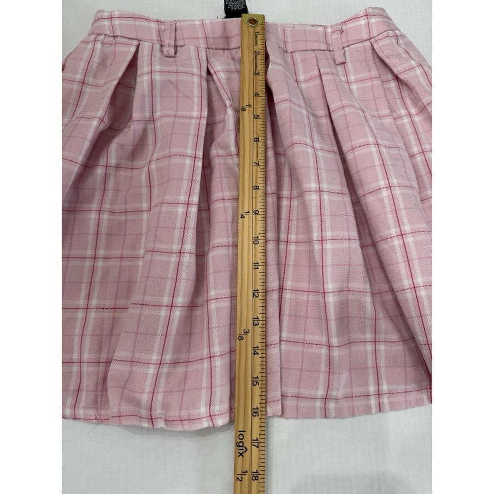 Hot Topic Pink Plaid Pleated School Girl Academia‎ Grunge Goth Emo Skirt SZ M - Picture 8 of 8
